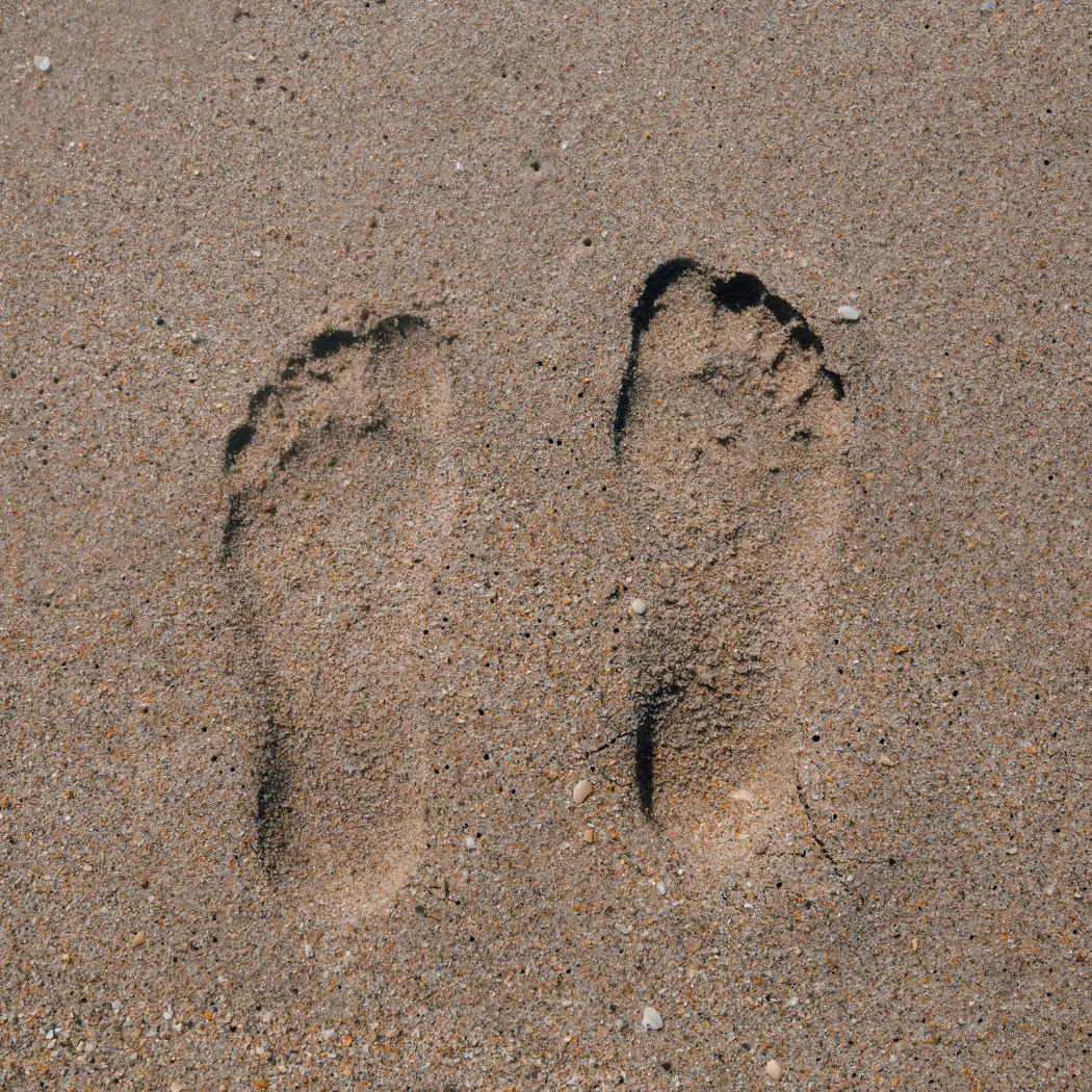 A close-up of the sole of a person's foot.